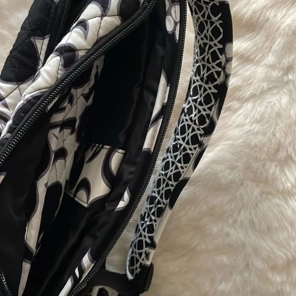 Black & White Vera Bradley Large Backpack Laptop Sleeve Tote
